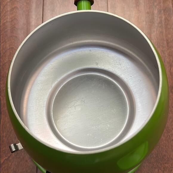 Vintage Green Fondue Set with Wood and Stainless Forks - Picture 11 of 16